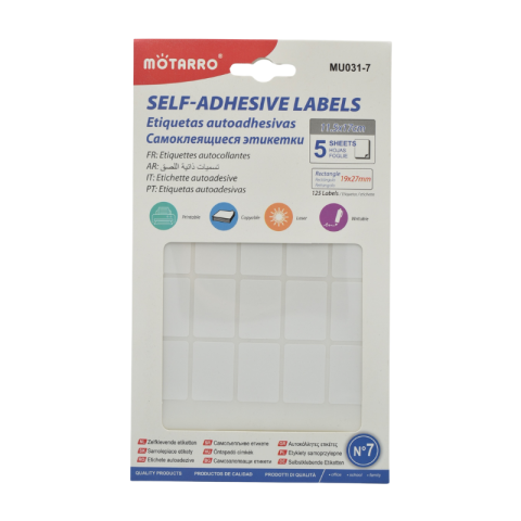 Papetărie și articole din hârtie - Etichete autoadezive 5 coli 25 bucati19x27 mm Motarro