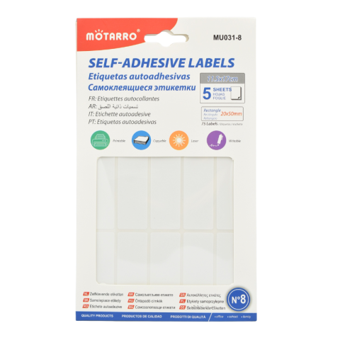 Papetărie și articole din hârtie - Etichete adezive 20x50 mm 75/set Motarro