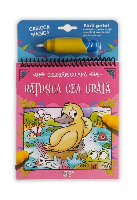 Cărți de colorat - Coloram cu apa. Ratusca cea urata