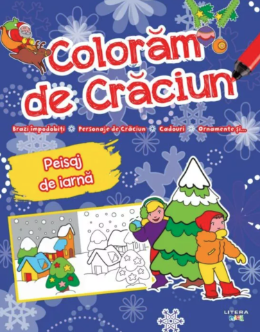 Cărți de activități și colorat - Coloram de Craciun. Peisaj de iarna
