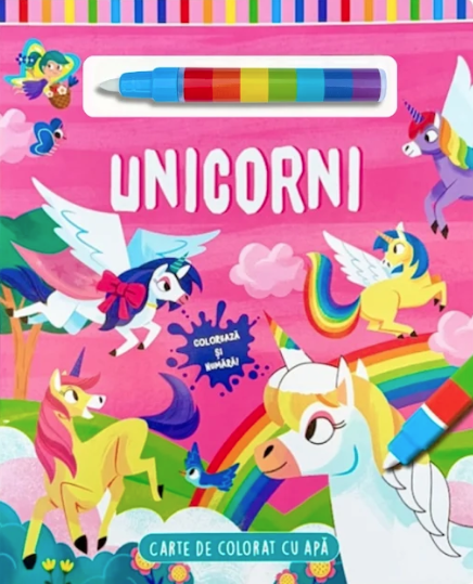 Cărți - Unicorni - Coloreaza cu apa si numara