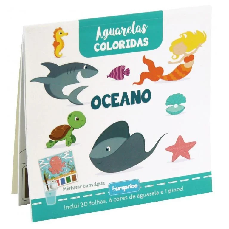Cărți pentru copii - Carte de colorat cu acuarele Ocean