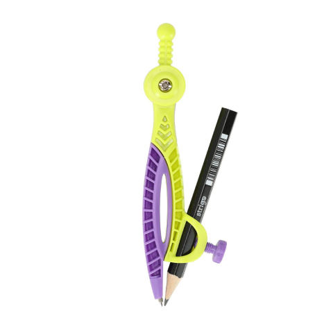Compas scolar din plastic cu creion Strigo culori mixte [3]