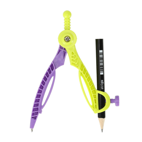 Compas scolar din plastic cu creion Strigo culori mixte [4]