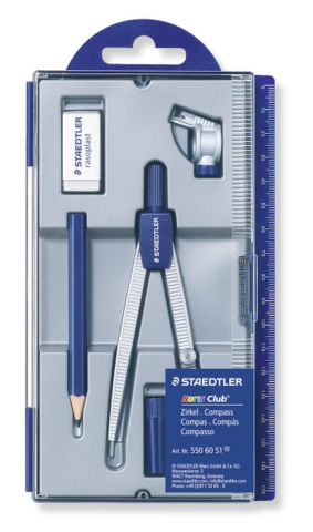 Accesorii geometrie și matematică - Set compas cu accesorii Noris Staedtler