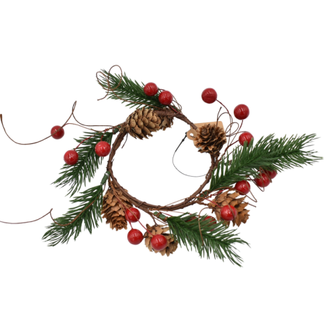 Noutăți Librăria Compas - Coronita mica brad cu conuri si bobite rosii