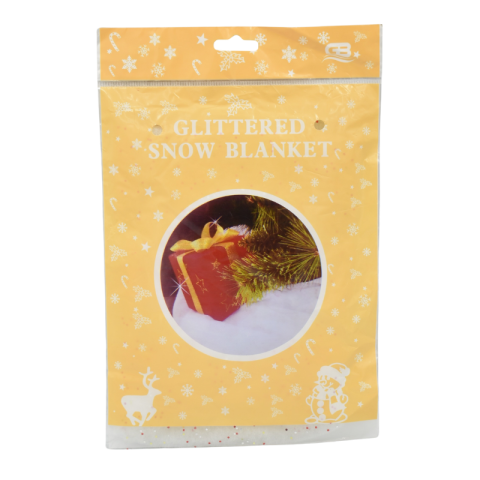 Brazi și accesorii - Covor decorativ pentru brad cu sclipici 50 cm alb