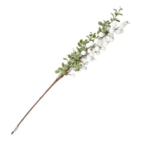 Noutăți Librăria Compas - Creanga de brad cu bobite albe din plastic 60 cm