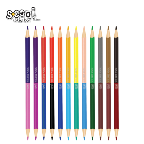 Creioane color cu 2 capete 3 mm 12/set 24 culori S Cool Collection [1]