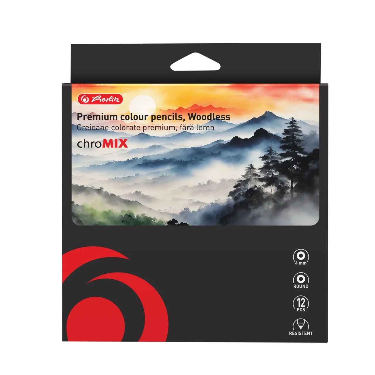 Instrumente de scris - Creioane colorate rotunde fara lemn 12 buc /set Herlitz