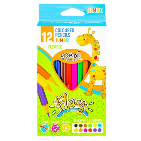 Creioane colorate - Creioane color flexibile jumbo 12/set S Cool Collection
