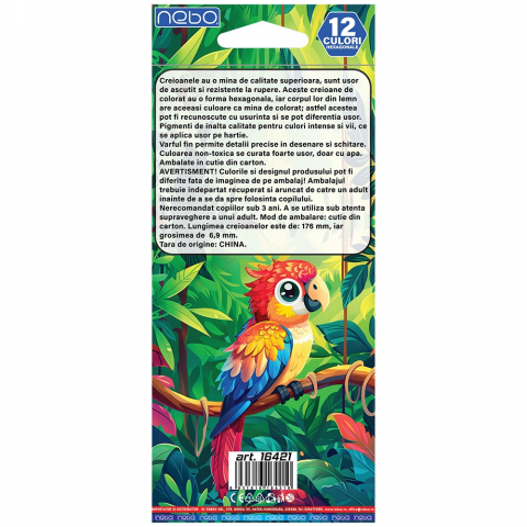 Creioane color hexagonale 12 culori NEBO [2]