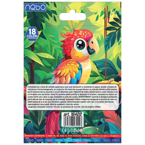 Creioane color hexagonale 18 culori Nebo [1]