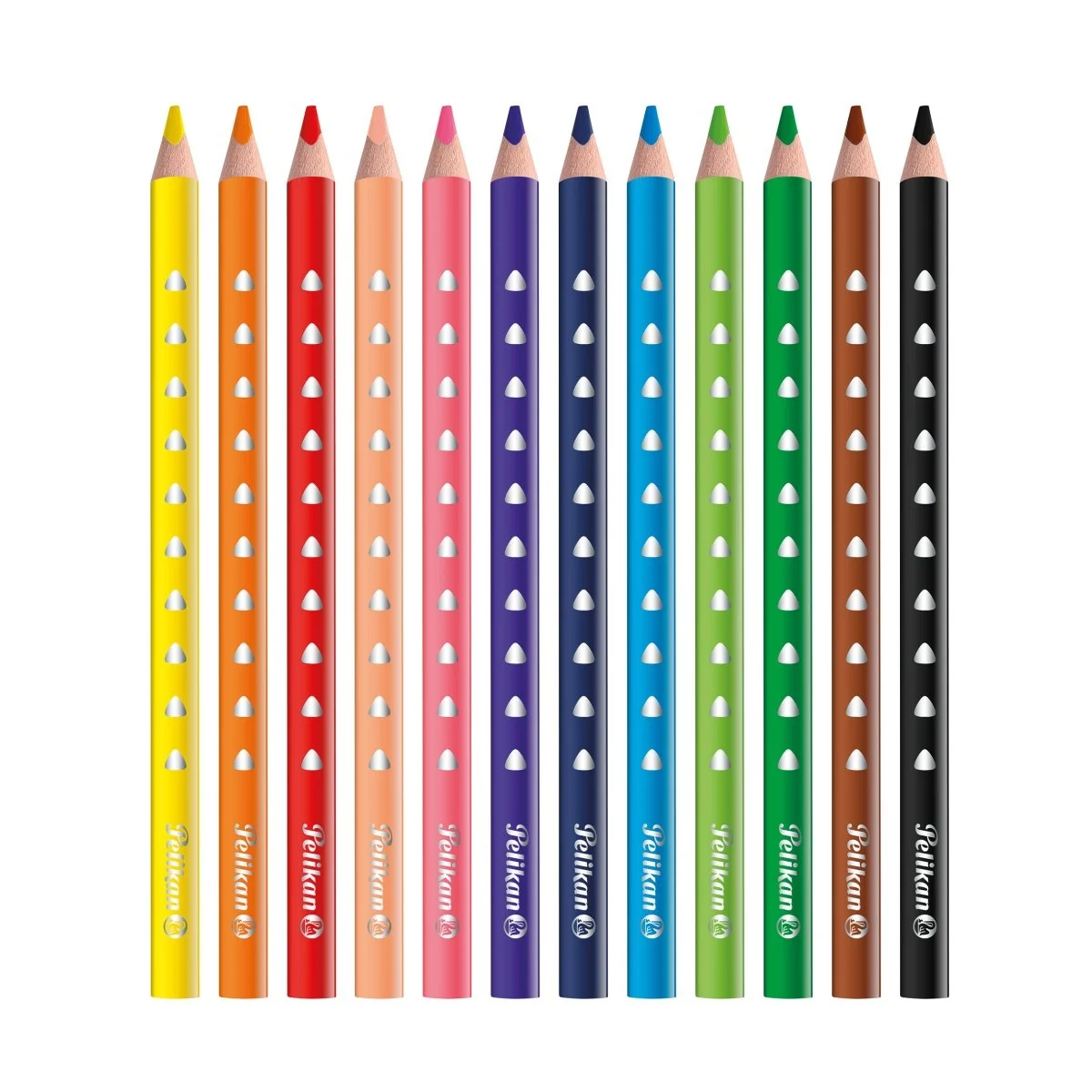 Creioane colorate triunghiulare groase Silverino mina 3 mm set 12 Pelikan [1]