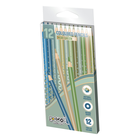 Rechizite școlare - Creioane color Mori Green 12 cul set S-COOL