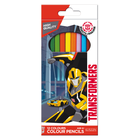 Rechizite școlare - Creioane colorate Starpak Transformers set 12 culori