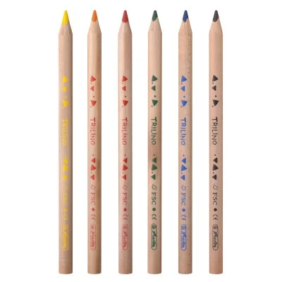 Creioane colorate Trilino Jumbo triunghiulare mina 6 mm set 6 Herlitz [2]