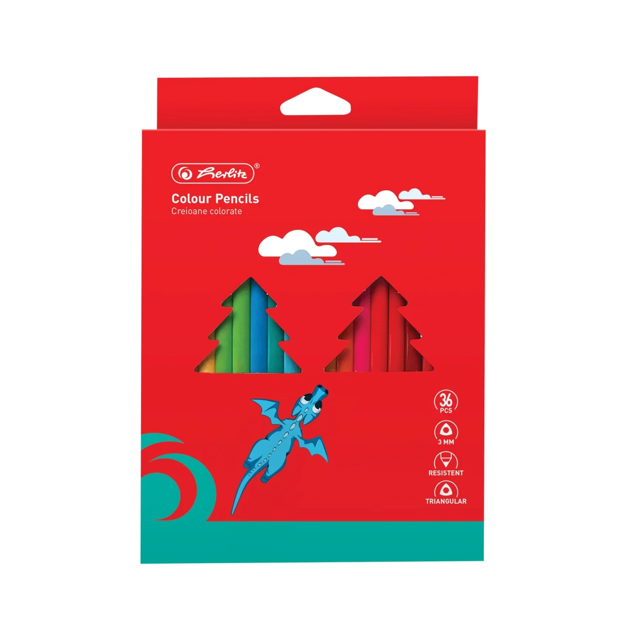Instrumente de scris - Creioane colorate triunghiulare 36 buc /set 3 mm Herlitz
