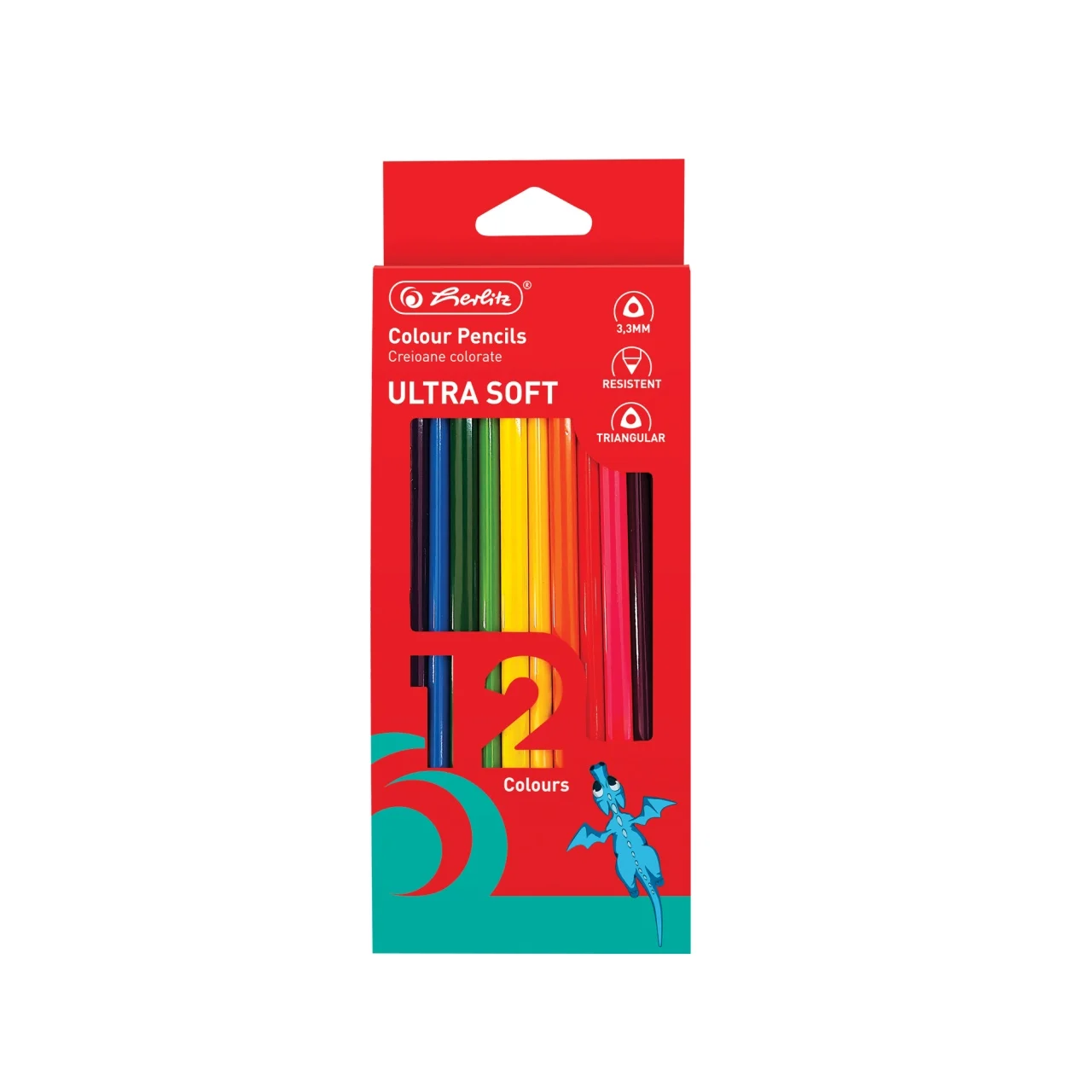 Instrumente de scris - Creioane colorate triunghiulare Ultrasoft 12 buc /set 3.3 mm Herlitz
