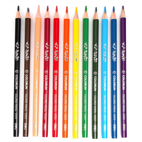 Creioane colorate triunghiulare 12 culori Colorun Deli [1]