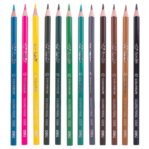 Creioane colorate triunghiulare 24 culori Colorun Deli [2]