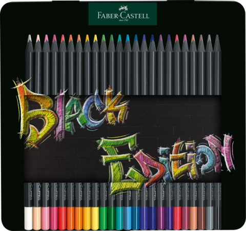 Creioane colorate - Creioane colorate 24 culori Black Edition Faber-Castell