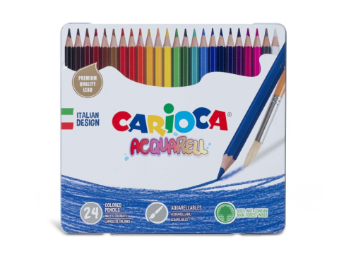 Rechizite școlare - Creioane colorate Carioca Aquarell 24/cutie metalica