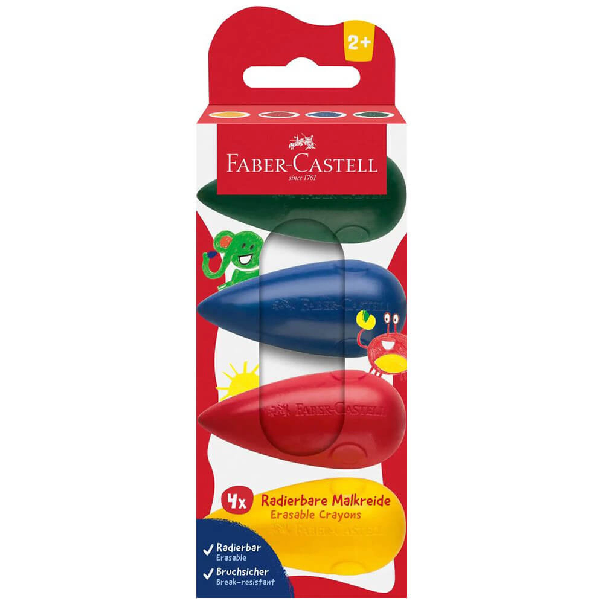 Instrumente de scris - Creioane cerate tip bulb Faber-Castell 4 culori/set