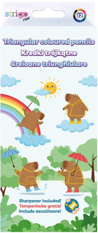 Creioane colorate - Creioane colorate Strigo 12 culori /set Capybara