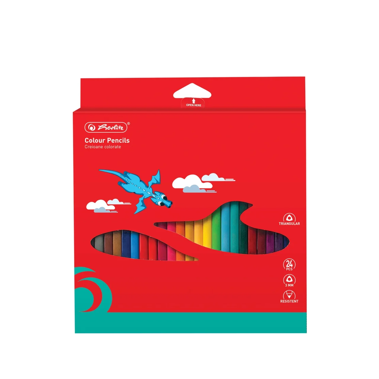 Instrumente de scris - Creioane colorate triunghiulare 24 buc /set 3 mm Herlitz