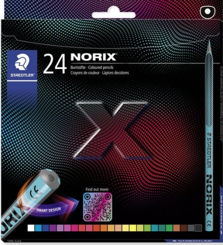Rechizite școlare - Set 24 creioane colorate Norix Staedtler cutie carton