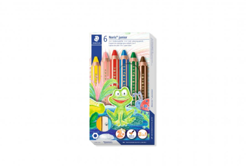 Creioane colorate - Creion color 6 culori /set cut carton Staedtler Junior 3 in 1