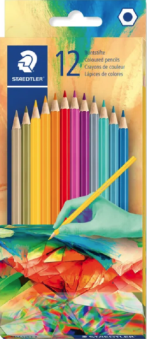 Creioane colorate - Creion color hexagonal 12 buc /set Multiverse Staedtler