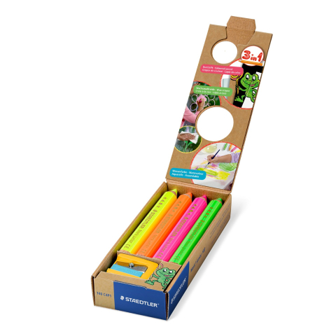 Set 4 creioane colorate 3 in 1 cu ascutitoare Noris junior Staedtler [1]