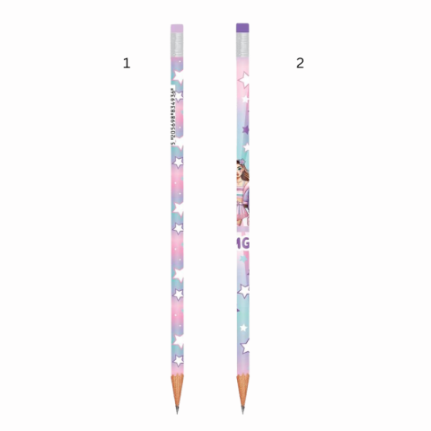 Creion grafit cu radiera Must Team Fashion Girl HB2 diverse modele [1]