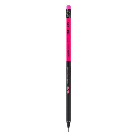Creion grafit cu radiera 2B lemn negru Deli [3]