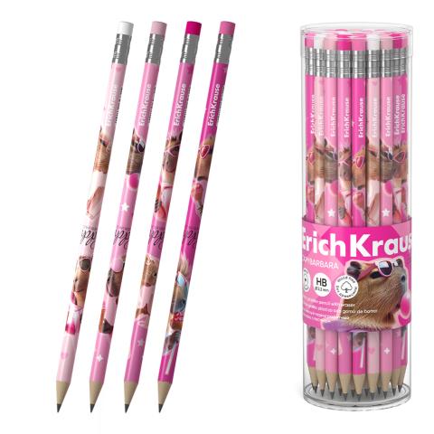 Noutăți Librăria Compas - Creion grafit HB cu radiera ErichKrause CapyBarbara