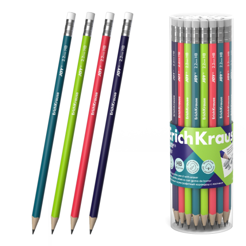 Creioane grafice - Creion grafit HB cu radiera ErichKrause Joy Reef diverse culori