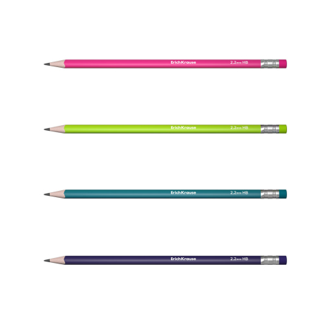 Creion grafit HB cu radiera ErichKrause Panda Hugs diverse culori [1]