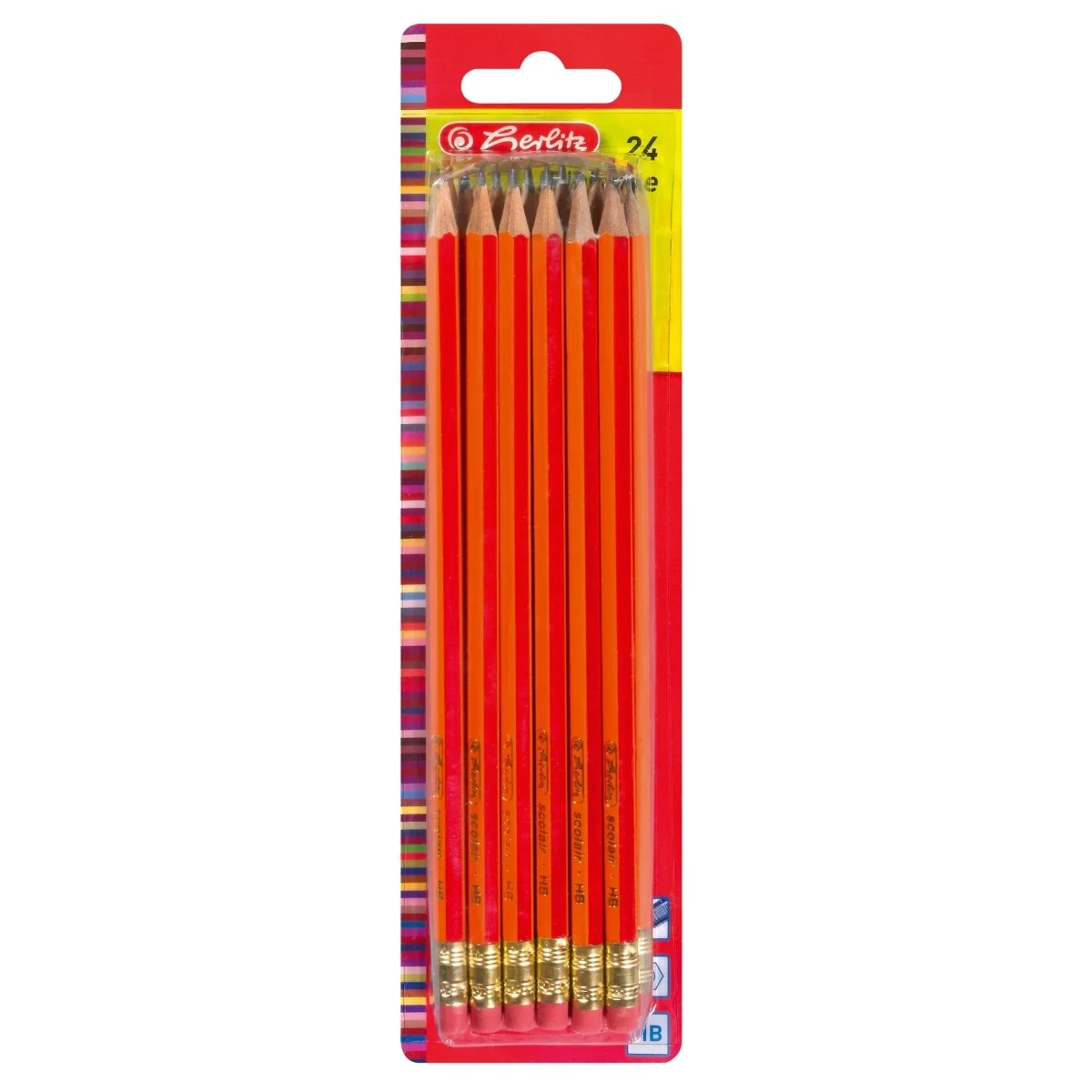 Creioane grafice - Creion grafit cu radiera mina HB 24/set Herlitz