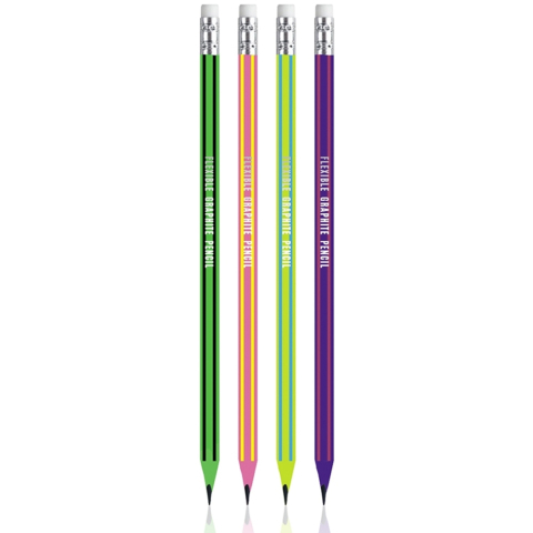Birotică și accesorii birou - Creion grafit flexibil HB radiera hex S-Cool culori diferite