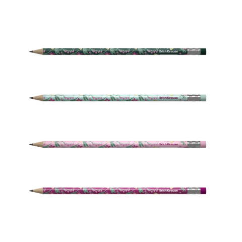 Creion grafit floral corp rotund Erich Krause culori diferite [1]