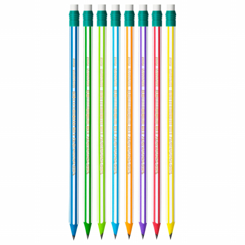 Birotică și accesorii birou - Creion grafit HB cu radiera Evolution Stripes BIC