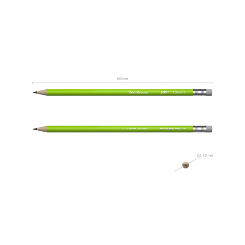 Creion grafit HB cu radiera ErichKrause Joy Reef diverse culori [3]