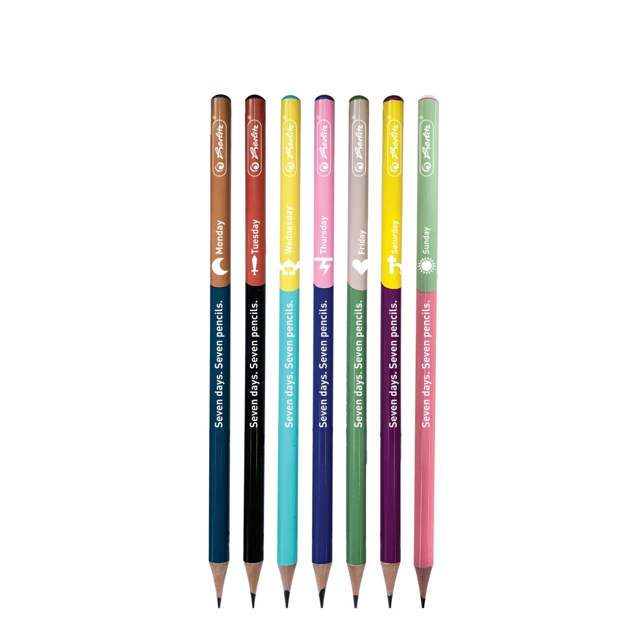 Creion grafit HB rotund Zile Saptamana 7 buc /set 2.2 mm Herlitz [1]