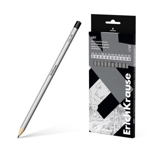 Creioane grafice - Creion grafit hexagonal 2H-8B 12/set Artberry ErichKrause