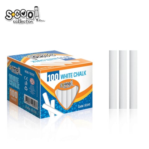 Cretă școlară și creativă - Creta alba anti-dust S-Cool