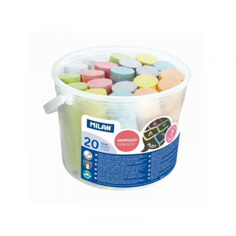 Cretă școlară și creativă - Creta asfalt colorata rotunda set 20 Milan