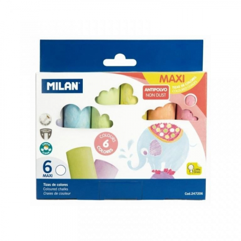Cretă colorată și albă - Creta asfalt set 6 Milan
