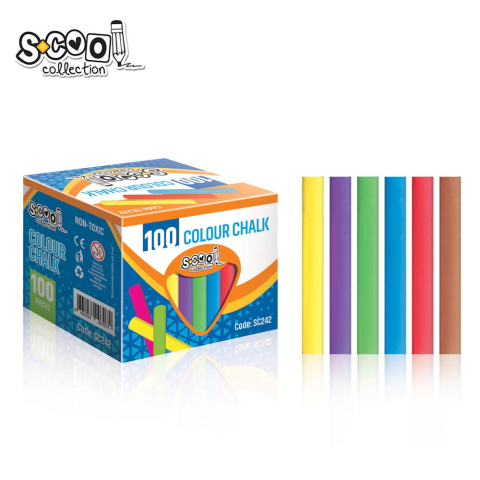 Cretă școlară și creativă - Creta color 100 bucati /cutie S-Cool